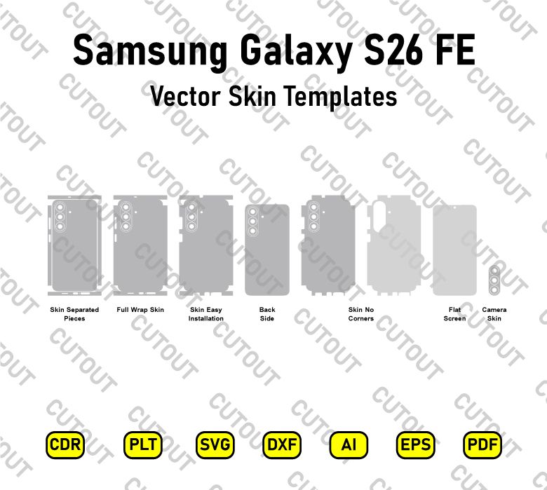 Samsung Galaxy S26 FE Vector Skin Cut Files