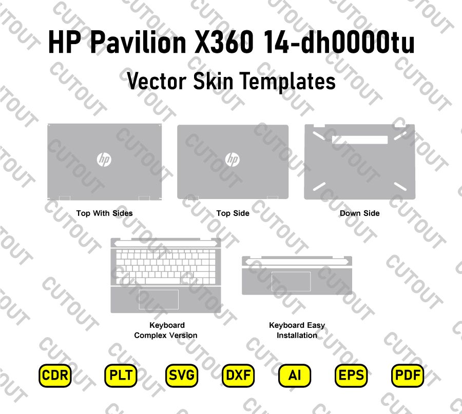 HP Pavilion x360 14-dh0000tu Vector Skin Cut Files