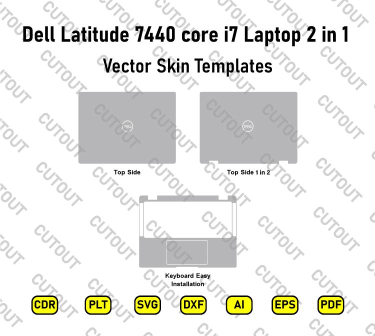 Dell Latitude 7440 core i7 Laptop 2-in-1 Vector Skin Cut Files