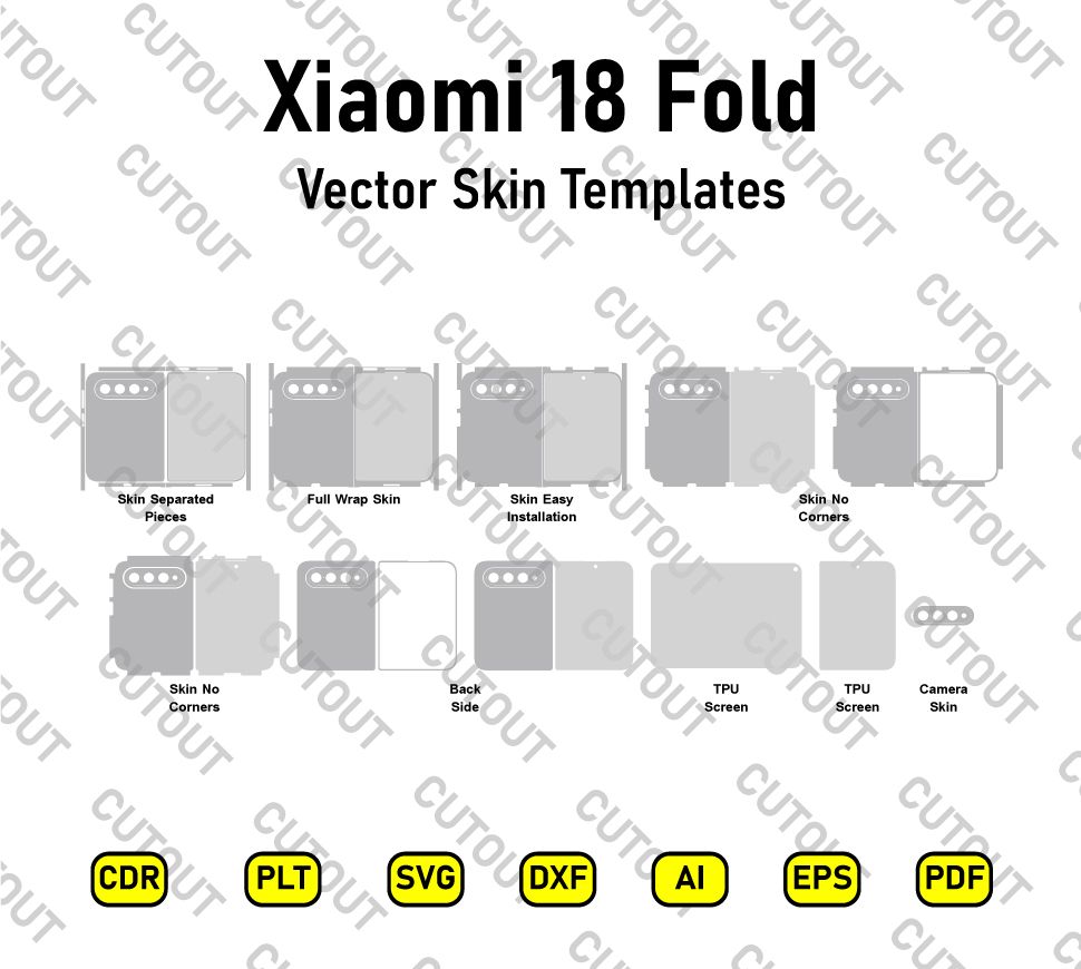 Xiaomi 18 Fold Vector Skin Cut Files