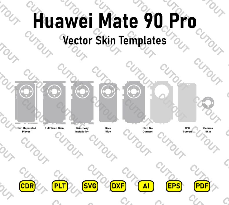 Huawei Mate 90 Pro Vector Skin Cut Files