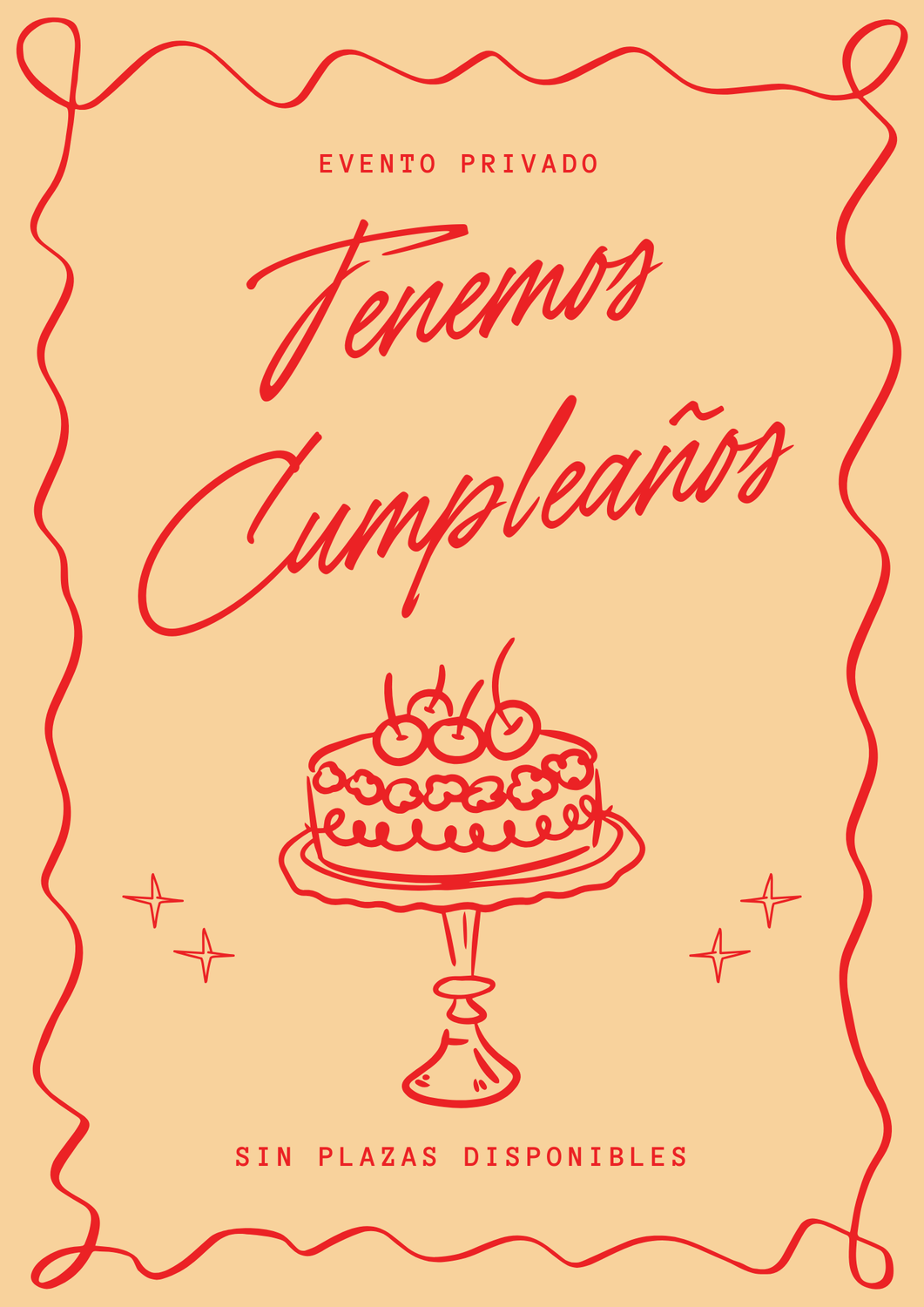 SÁBADO 1 DE NOVIEMBRE DE 17:00 A 19:00 HRS. EVENTO PRIVADO. CUMPLEAÑOS ADULTO
