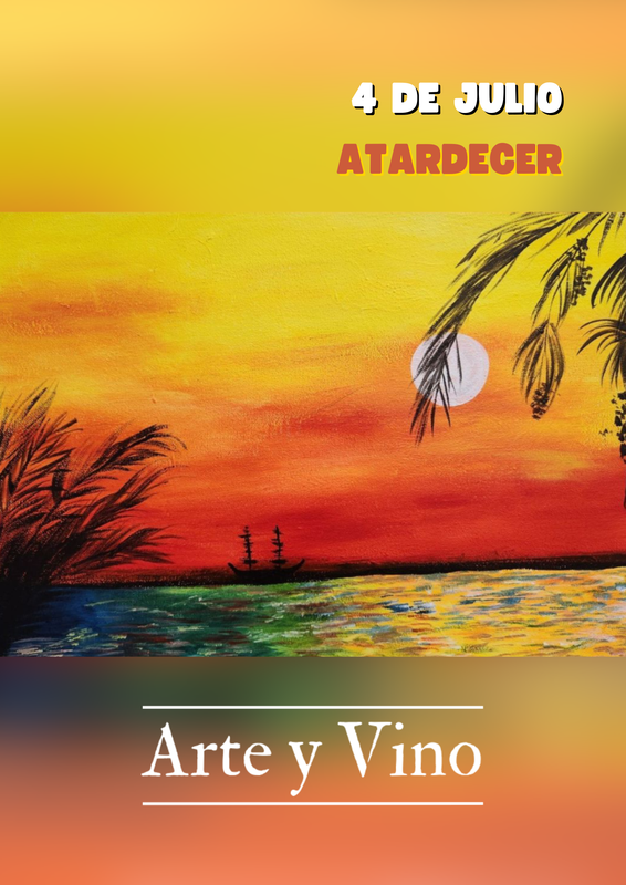 VIERNES 4 DE JULIO DE 20:00 A 22:00 HRS. Pintamos "Atardecer"