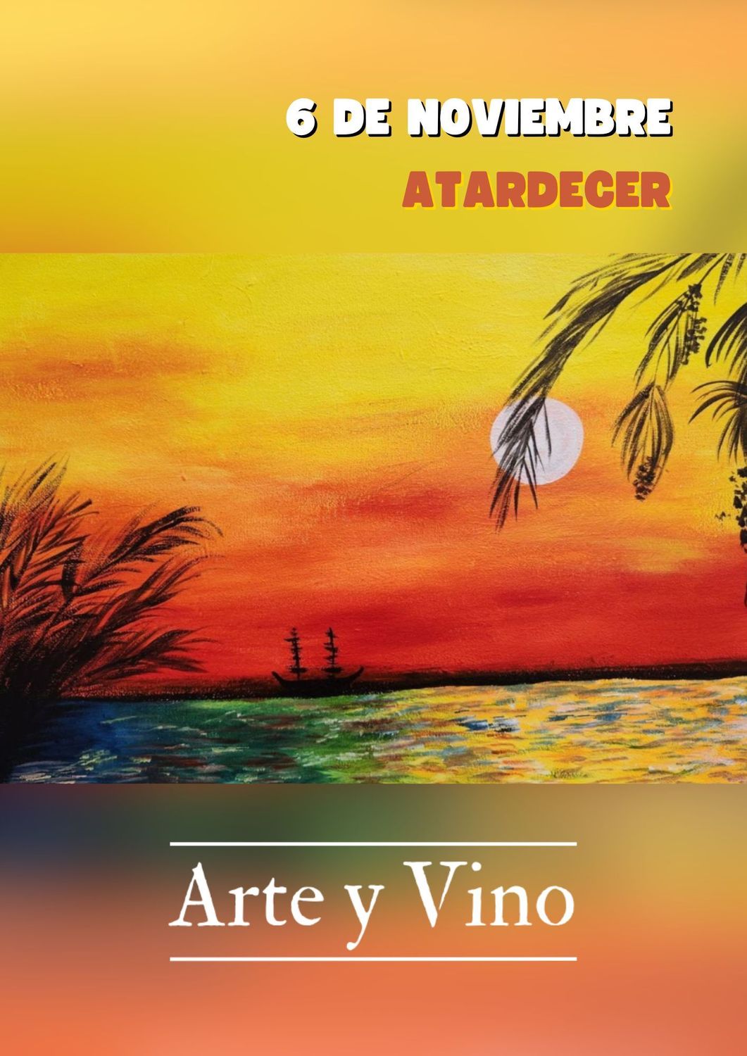 JUEVES 6 DE NOVIEMBRE DE 20:15 A 22:15 HRS. Pintamos "Atardecer"