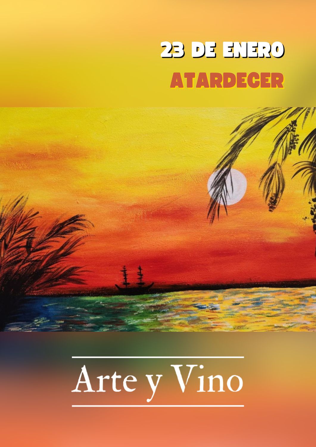 VIERNES 23 DE ENERO DE 20:15 A 22:15 HRS. Pintamos "Atardecer"
