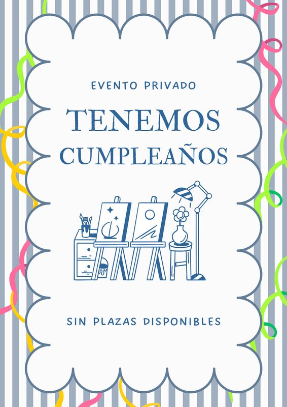 SÁBADO 25 DE ABRIL DE 17:00 A 19:00 HRS. EVENTO PRIVADO. CUMPLEAÑOS INFANTIL