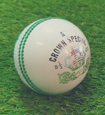 AJ Crown Special Alum Tanned Cricket Ball - 5.5ozs (White)
