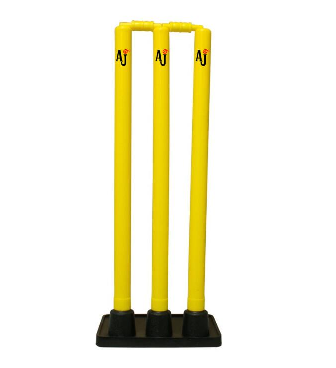 AJ Plastic Heavy Rubber Base Cricket Stumps Set