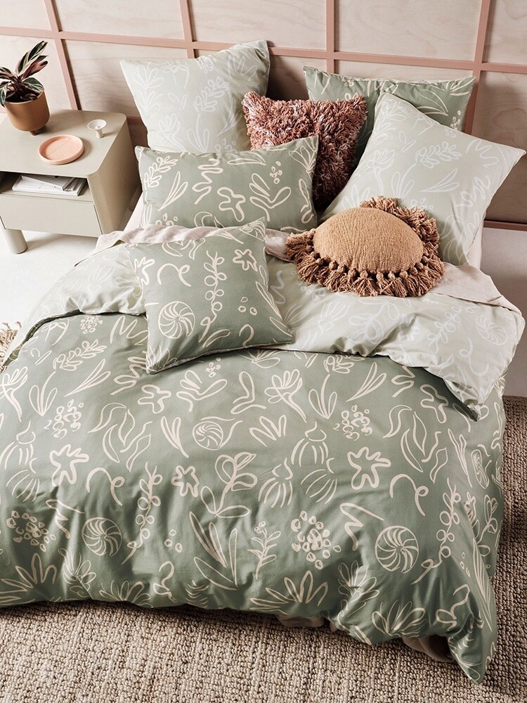 Linen House | Adley Duvet Cover | Eucalyptus