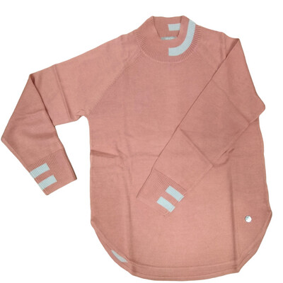 Yarra Trail | Pullover| Stripe Trim Knit | Pale Terracotta