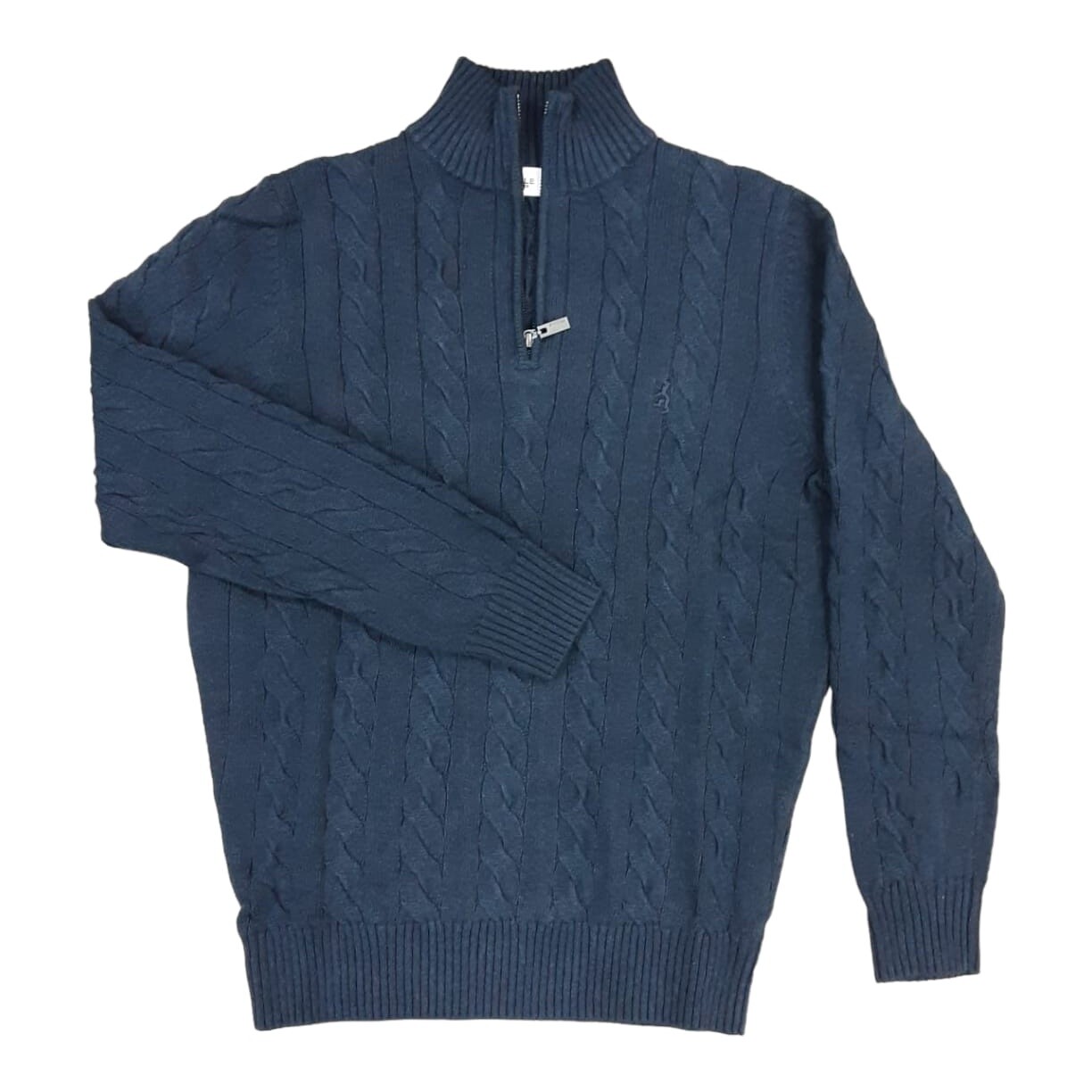 Pringle | Jersey | LS 1/4 Cable Knitwear | Navy