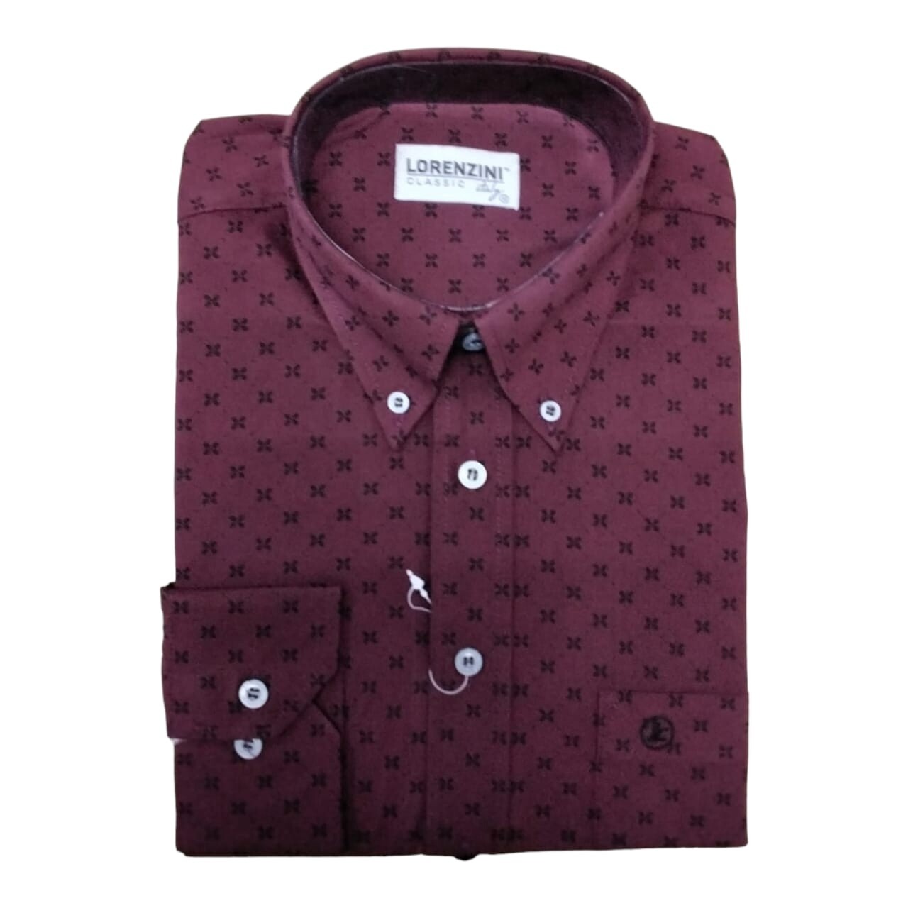 Lorenzini | Long Sleeve Shirt | LO50/344 | Pattern | Purple, Size: M