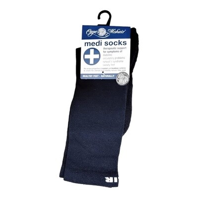 Cape Mohair | Light weight Medi Socks | Navy | 8-11