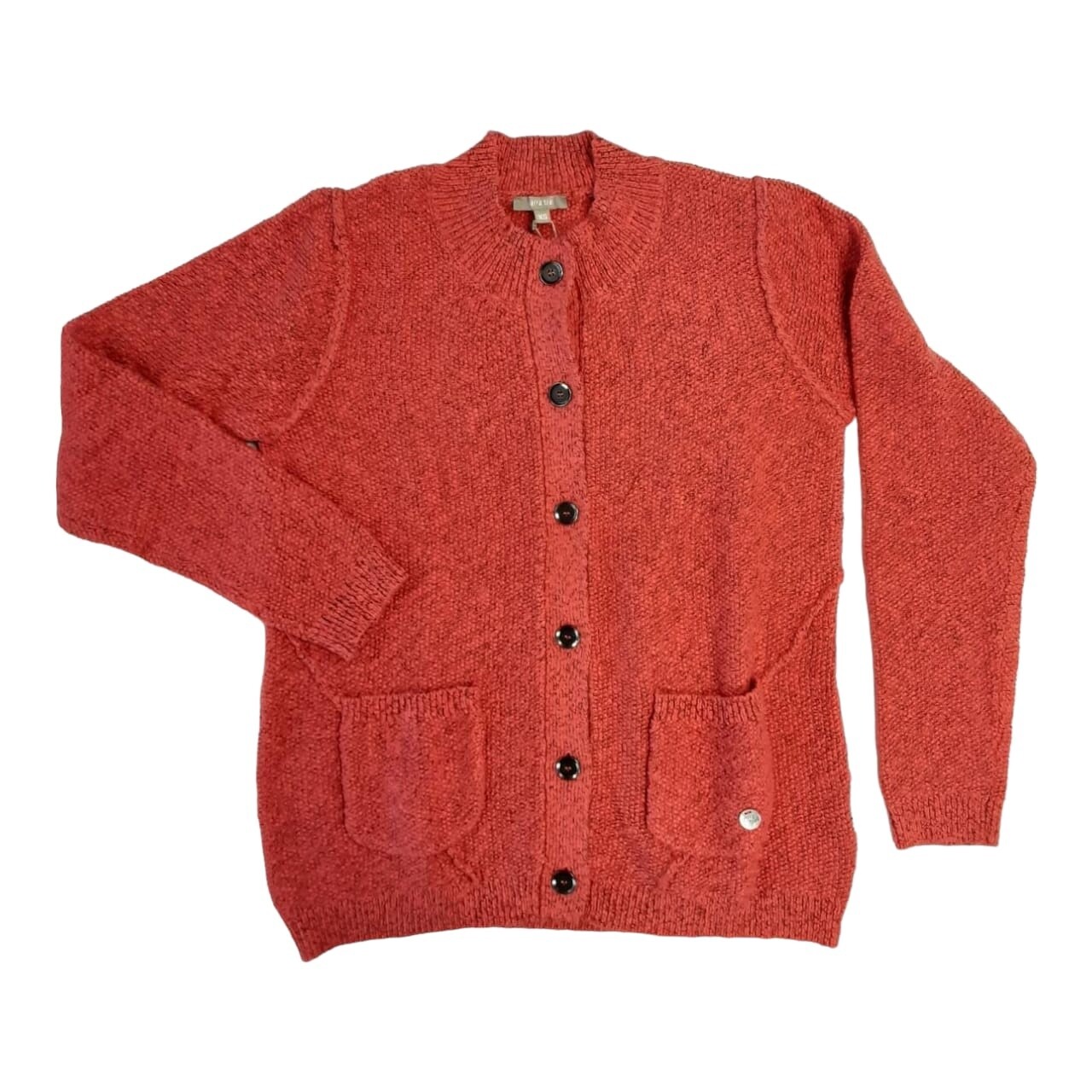 Yarra Trail | Moss Stitch Cardigan | Chilli, Size: S