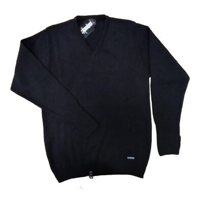 Dino Milano | Wool Blend V-neck Jersey | Black