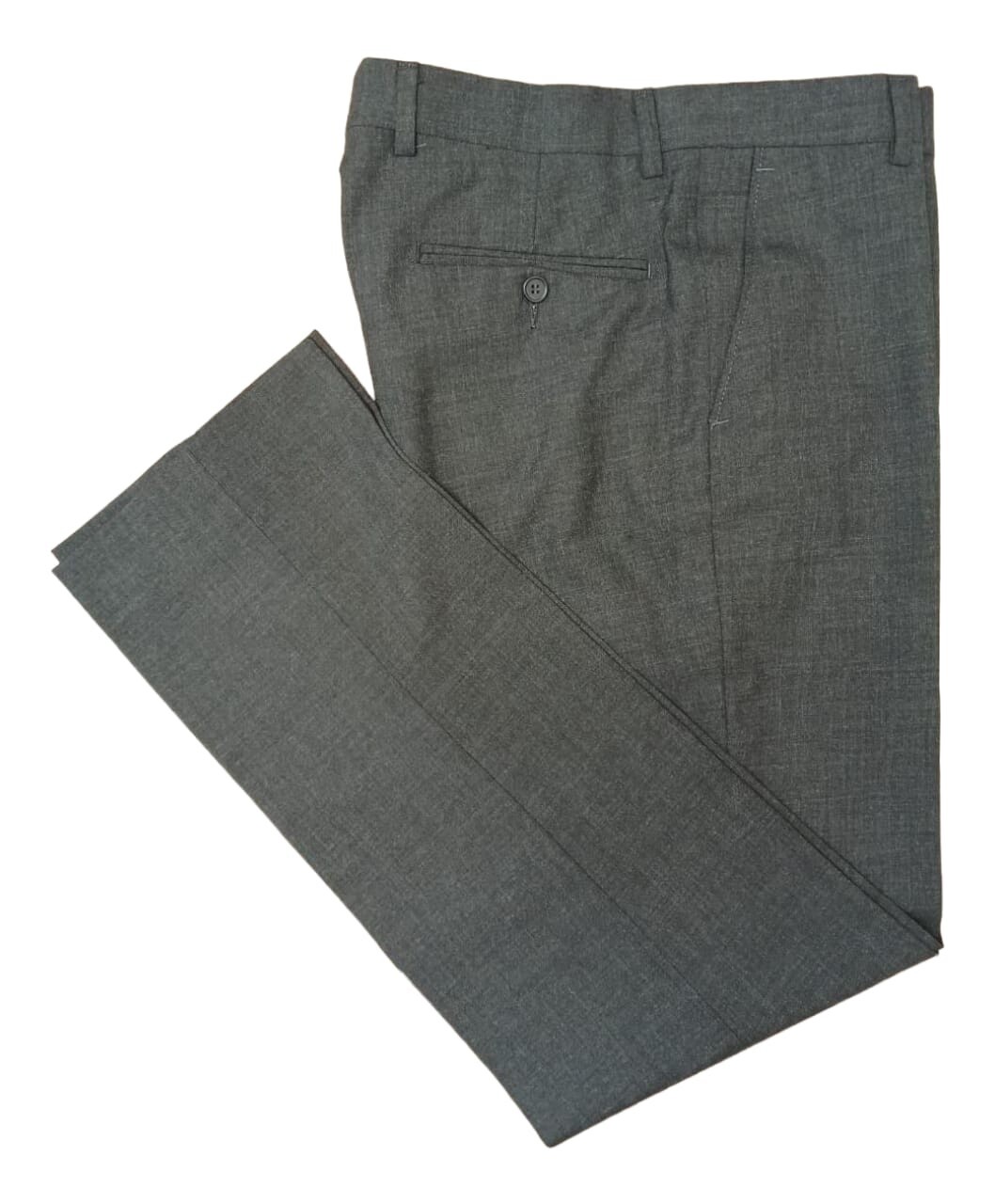 Enrico | Wool Blend Trousers | Flat front | Charcoal, Size: 30