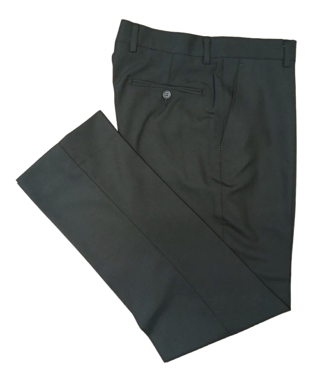 Enrico | Wool Blend Trousers | Flat front | Black, Size: 30