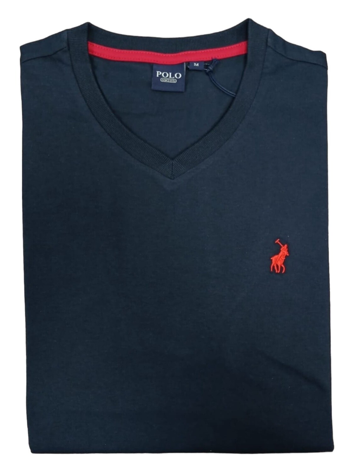 Polo | V-Neck T-shirt | Navy, Size: S