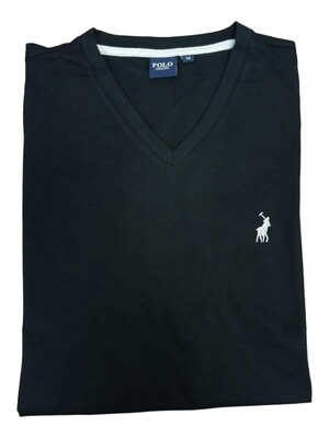 Polo | V-Neck T-shirt | Black, Size: S