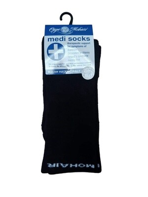 Cape Mohair | Medi Socks | Full Terri | Black | 4-12