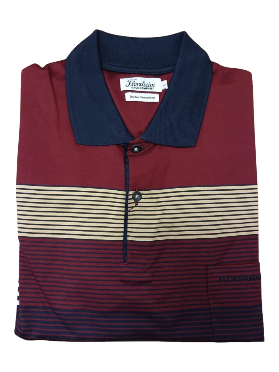 Florsheim | Golfer | Double Mercerised | Beige &amp; Burgundy, Size: S