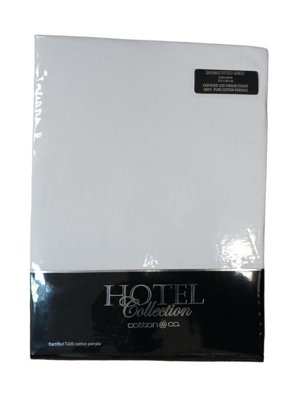 Hotel Collection | Fitted Sheet | 220 Thread Count | White, Size: Single - 92x190x35