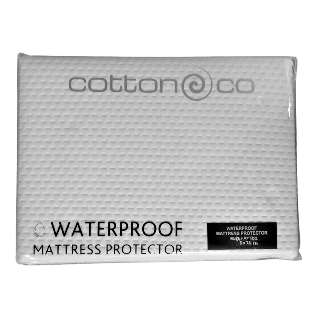 Cotton Co | Waterproof Mattress Protector | White, Size: Single - 92x200x40