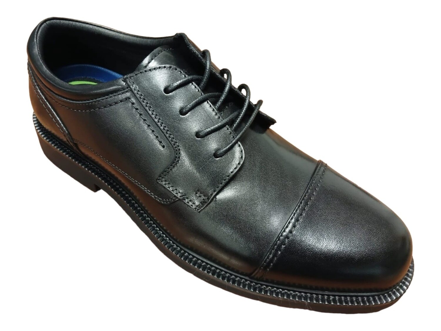 Green Cross | Formal Lace Up Toe Cap | Black, Size: 6
