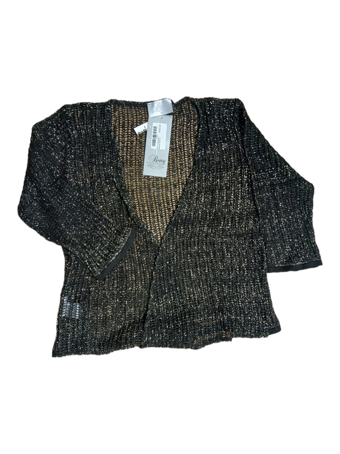 Romy | Cardigan | Black &amp; Gold, Size: S