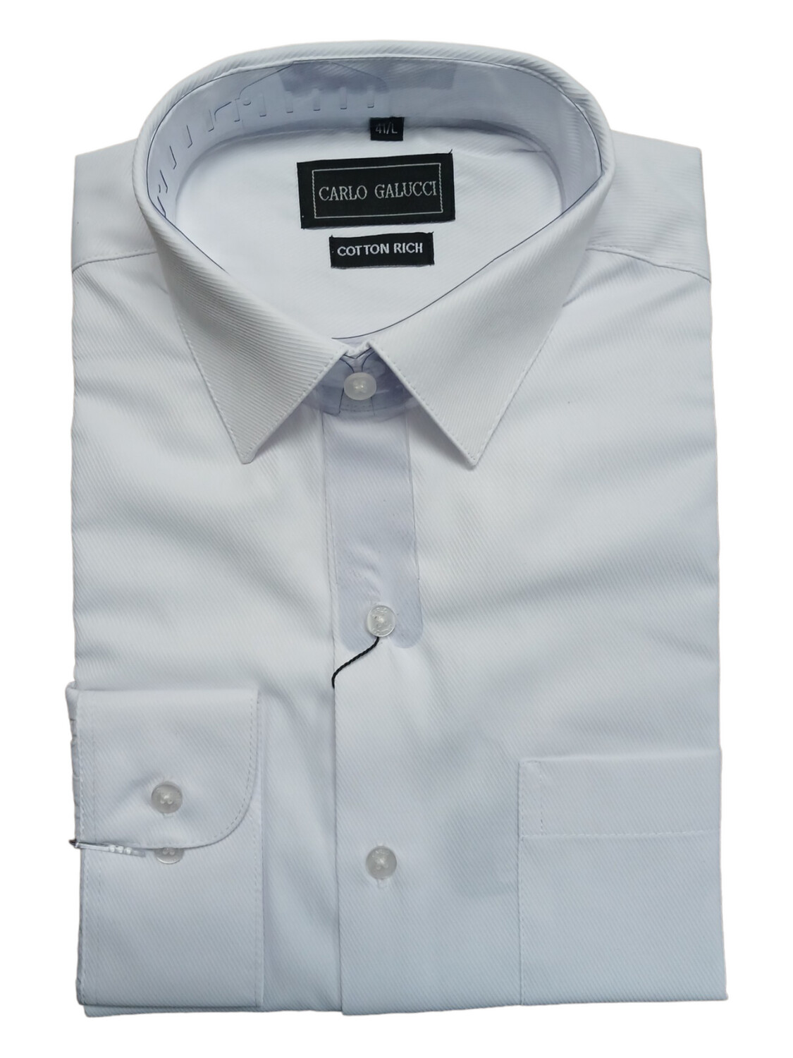 Carlo Galucci | Long Sleeve Shirt | Textured | White