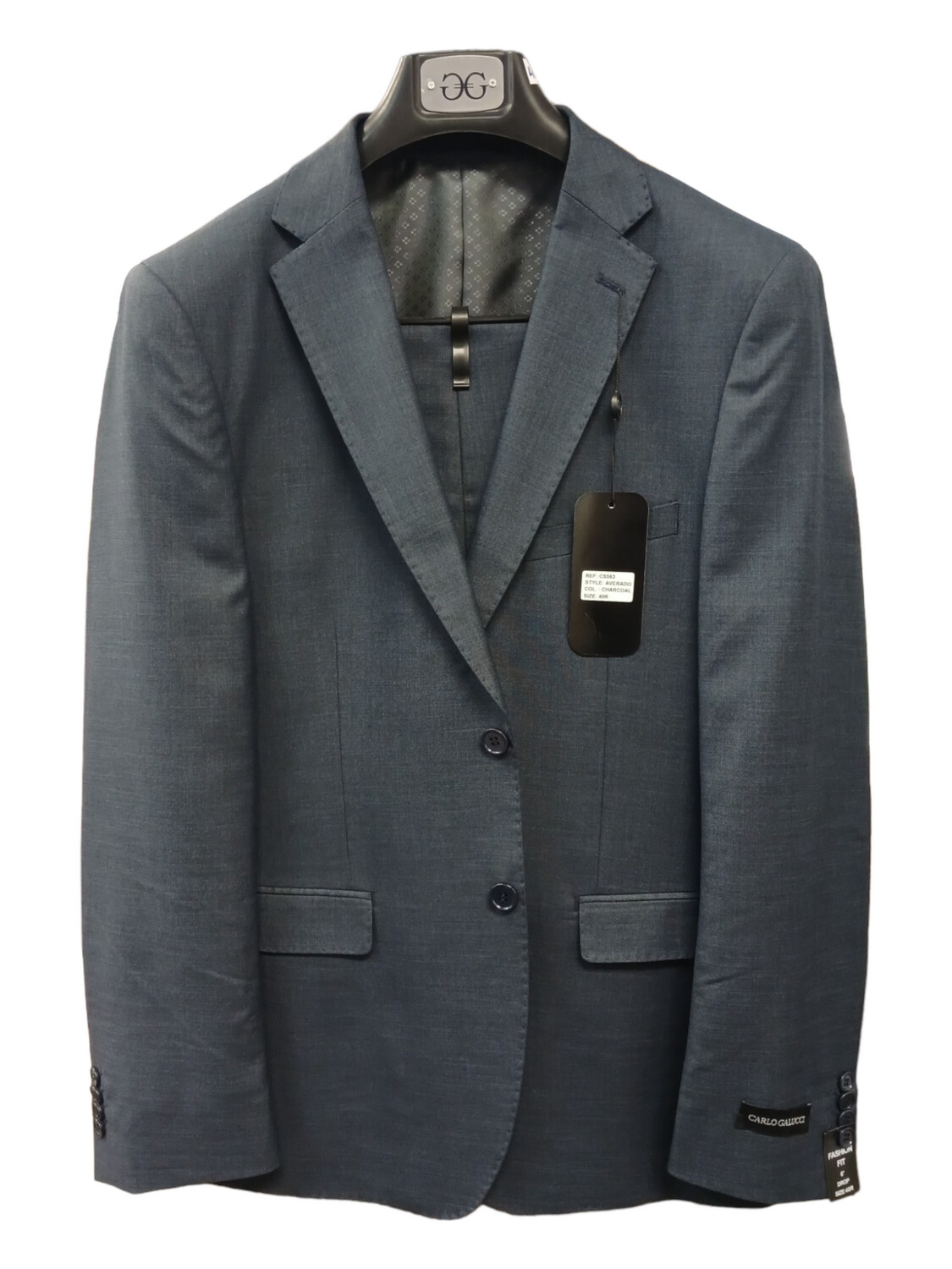 Averado Suit | 2Pc 2Btn | Charcoal - Regular, Style: Slim Fit, Size: 36