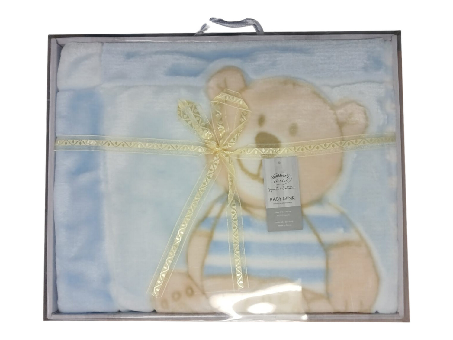 Mother's Choice Baby Mink Blanket Blue Bear