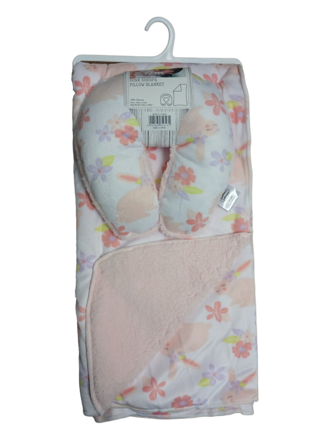 Mother&#39;s Choice | Pillow Blanket | Floral Bunny