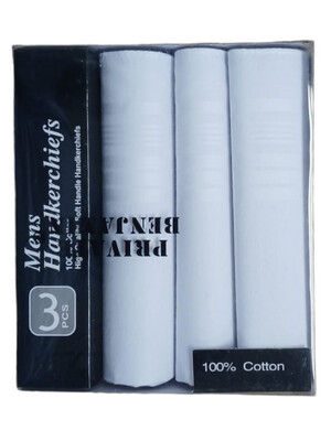 Private Benjamin | Handkerchief I 3PK |  Plain White
