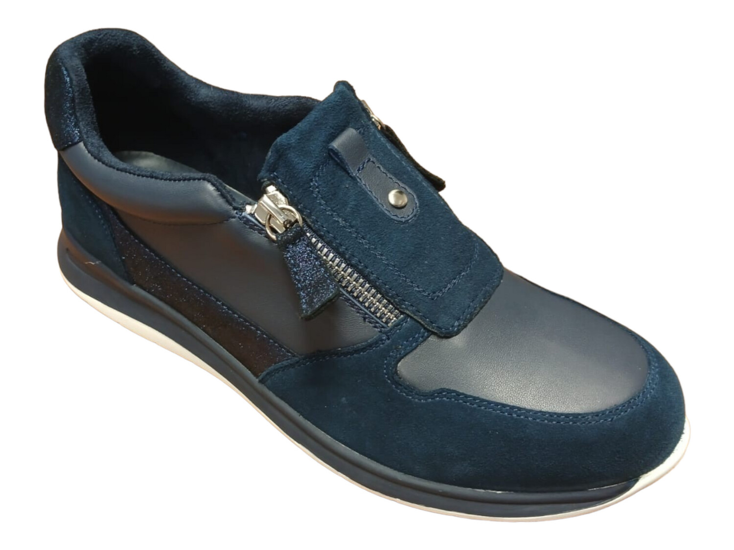 Green Cross | Sneaker | Double Side Zip | Navy, Size: 9