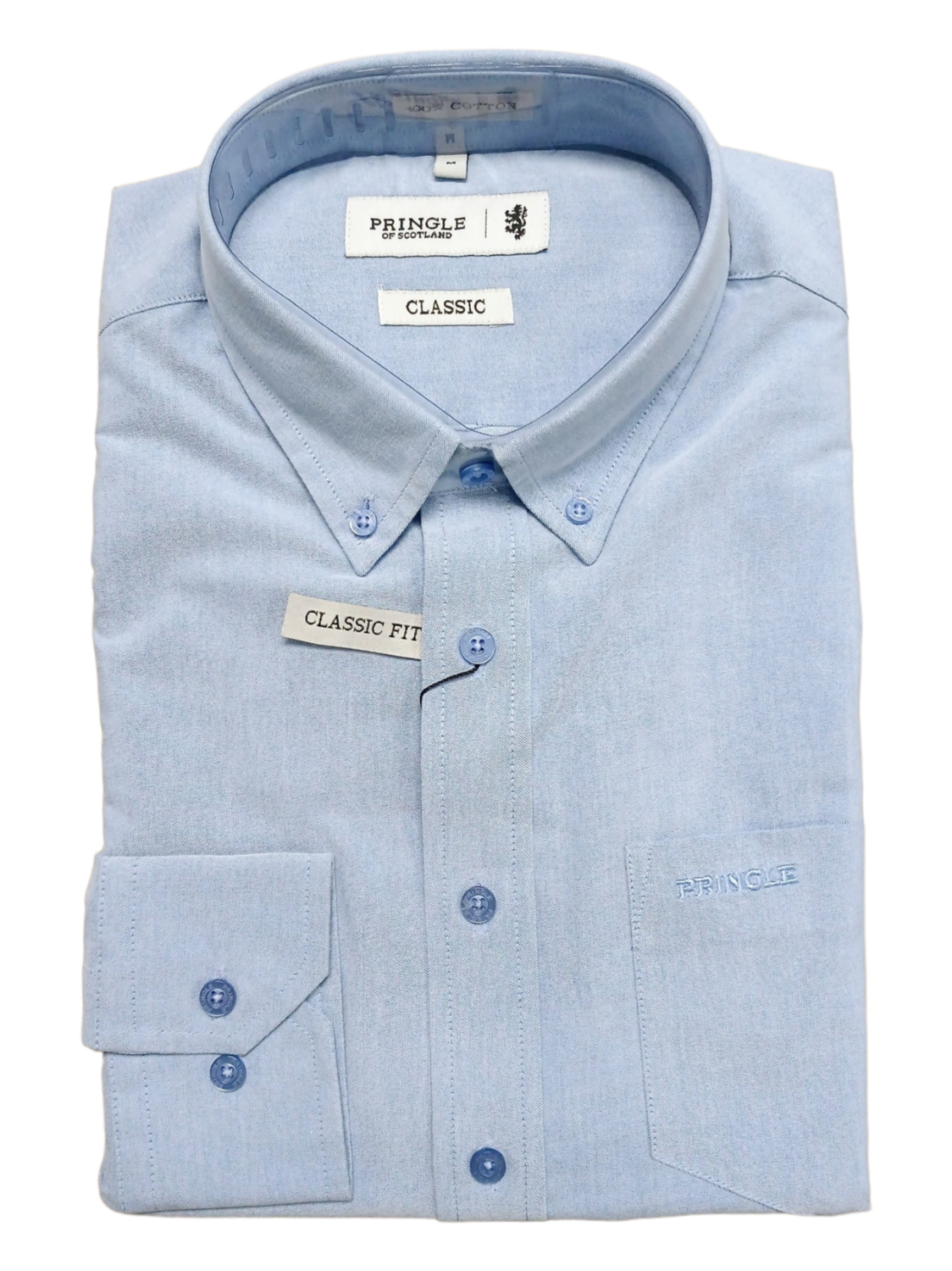 Pringle | Classic Oxford Long Sleeve Shirt | Bradley | Light Blue, Size: S