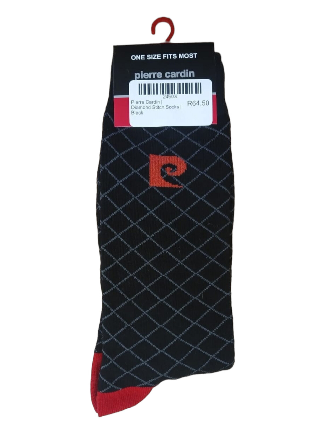 Pierre Cardin | Diamond Stitch Socks | Black