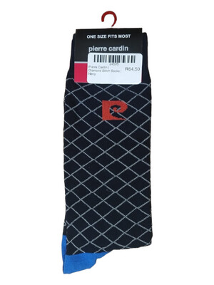 Pierre Cardin | Diamond Stitch Socks | Navy