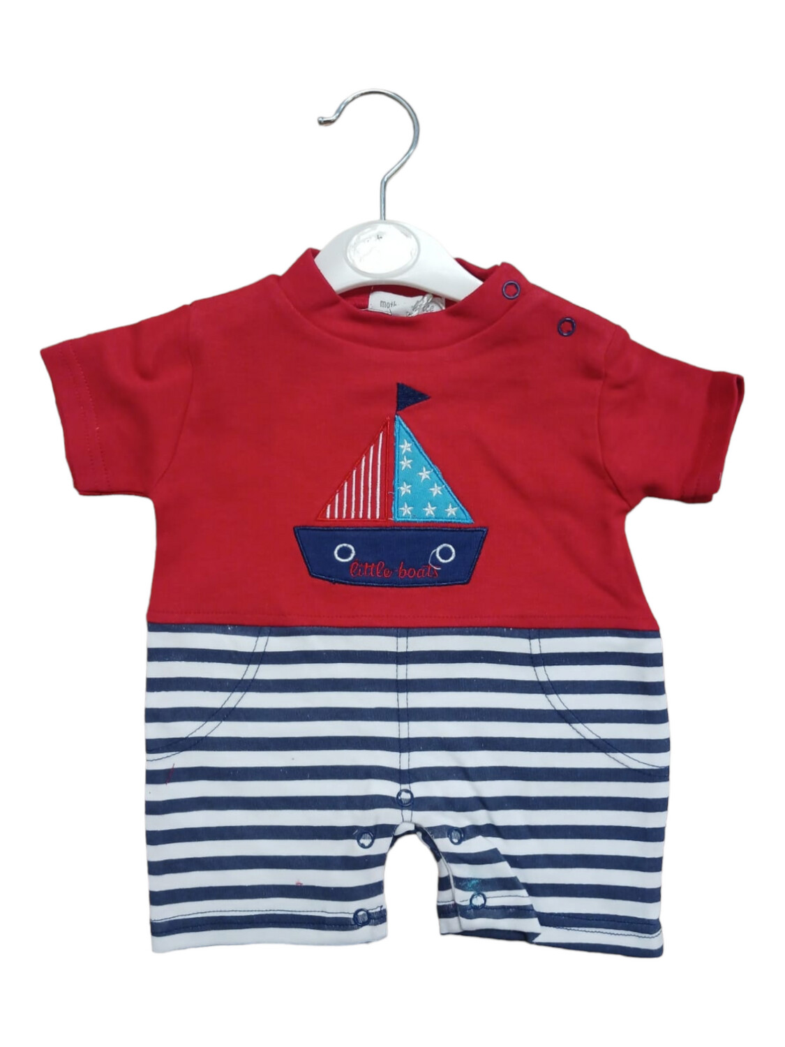 Mother&#39;s Choice | Interlock Romper | Little Boat, Size: 0-3M, Colour: Red