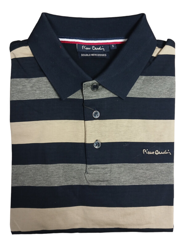 Pierre Cardin | Mercerised Golfer | Navy & Stone