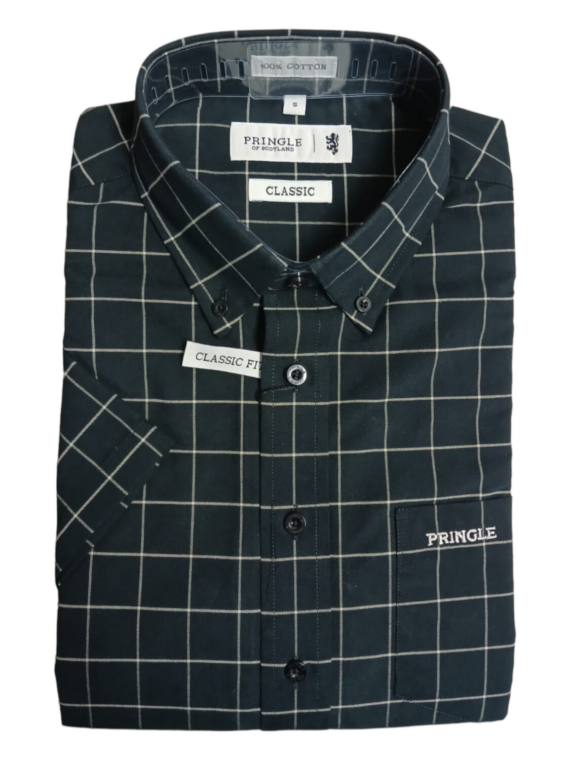 Pringle | Classic Short Sleeve Shirt | Oscar | Black, Size: S