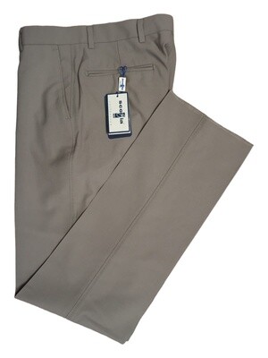 Scozia | Wool Blend Trousers | Flat Front &amp; Half Lined | Taupe, Size: 32