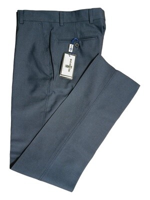 Scozia | Wool Blend Trousers | Flat Front &amp; Half Lined | Airforce, Size: 32