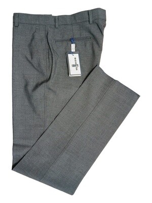 Scozia | Wool Blend Trousers | Flat Front &amp; Half Lined | Grey