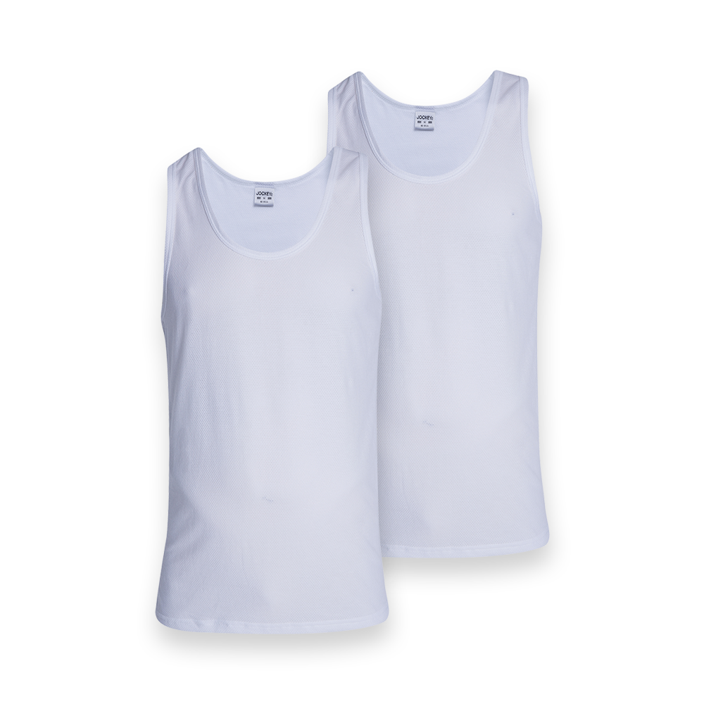 Jockey | Athletic Eyelet Vest | 2 Pack | White, Size: S