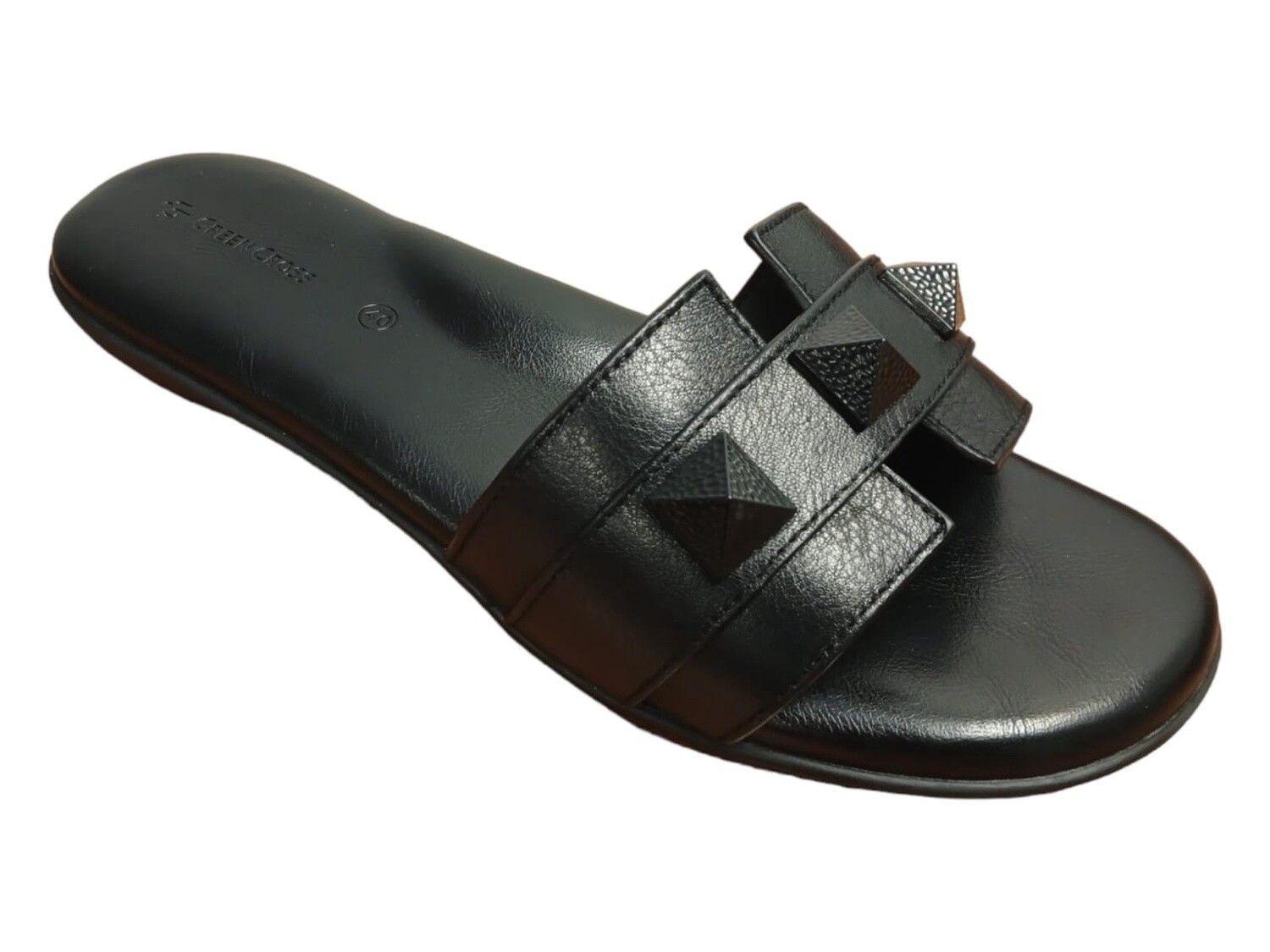 Green Cross | Rock Stud Slip On | Black, Size: 9