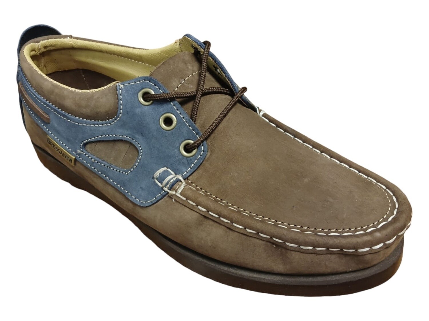 Giorgio Bressanini | Milano Boat Shoe | Navy &amp; Brown, Size: 6