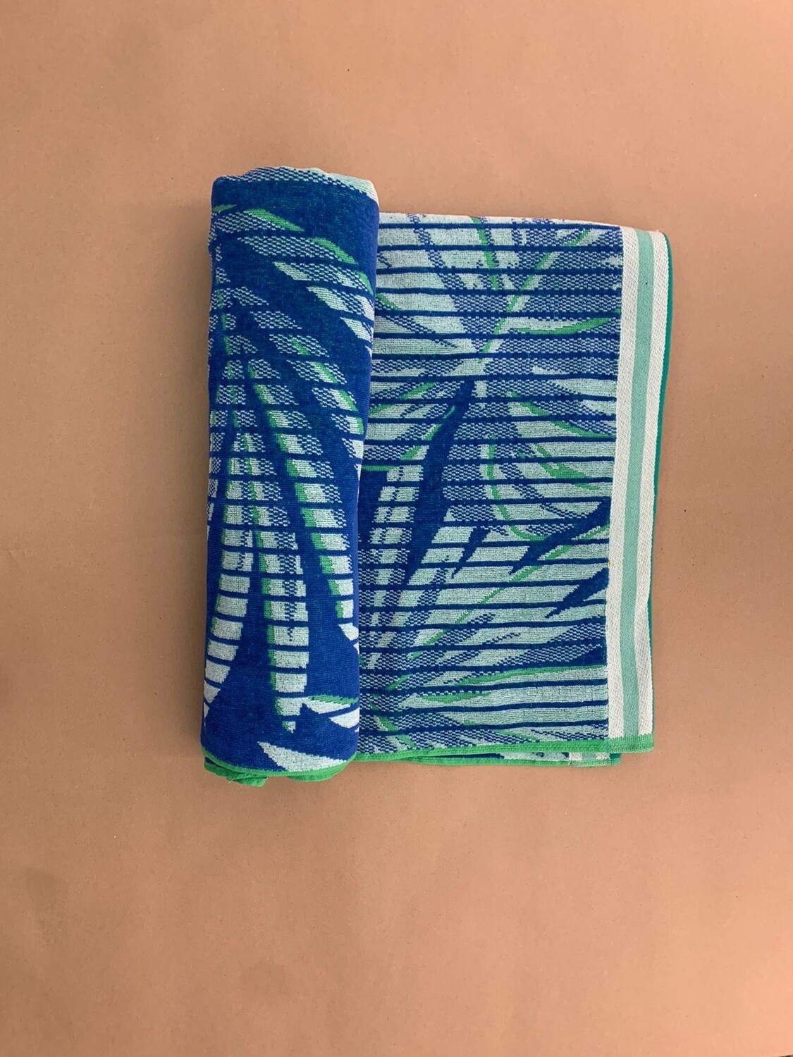 Bunty | Velour Beach Towel | 90 x 180cm |  Blue/Green, Size: 90x180, Extras: Beach Towel, Material: 100% Cotton
