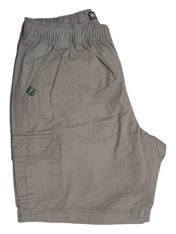 Jeep Cargo Shorts Elasticated Waistband Elm Bark