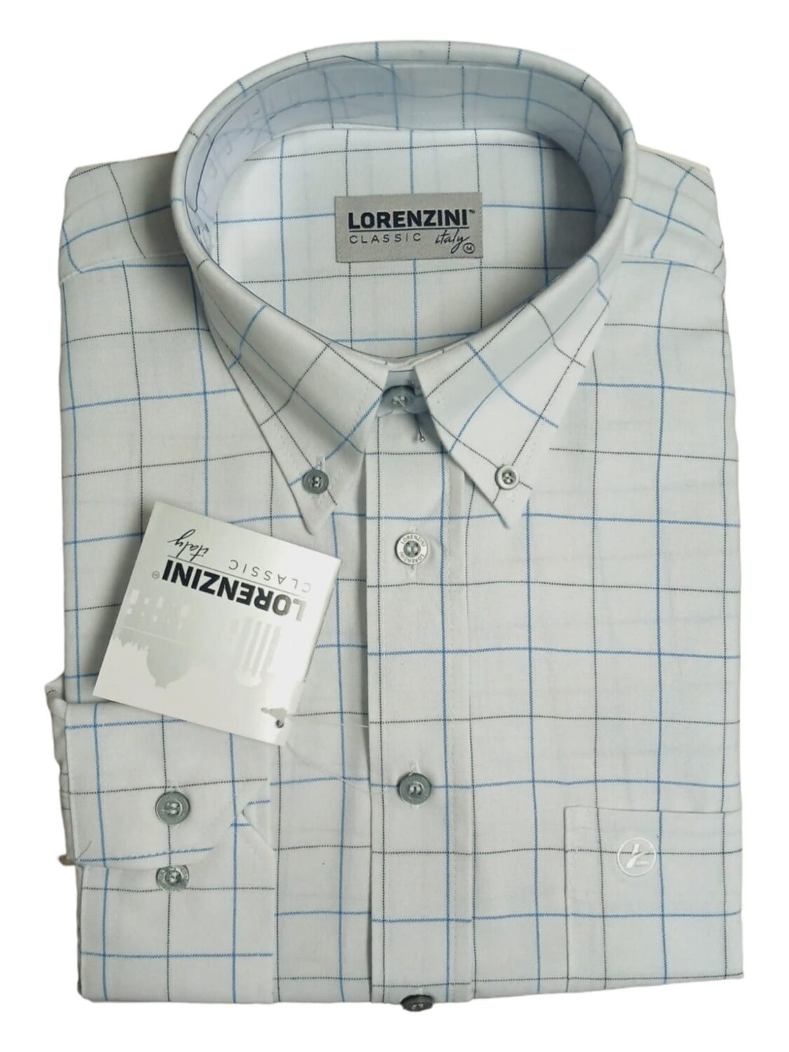 Lorenzini | Classic Long Sleeve Shirt | LO50/99 | White Check, Size: S